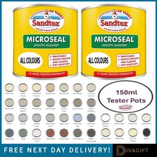 SANDTEX 150ML 15 YEAR MICROSEAL SMOOTH MASONRY TESTER POT PAINTS ALL COLOURS NEW