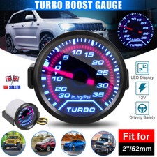 52mm/2" Car Turbo Boost Pressure Pointer Gauge Meter Smoked Dials 30Psi Pob LED
