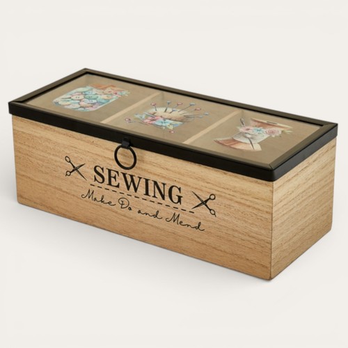 Wooden sewing storage box 3 - storage,