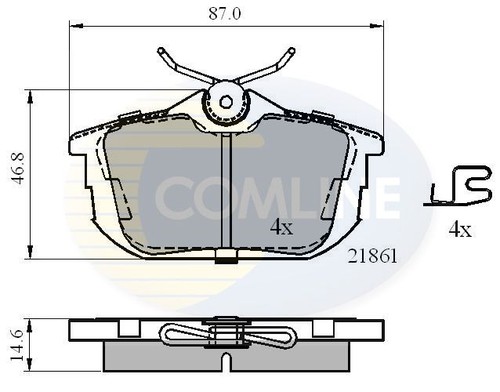 Comline rear brake pad set - rear,