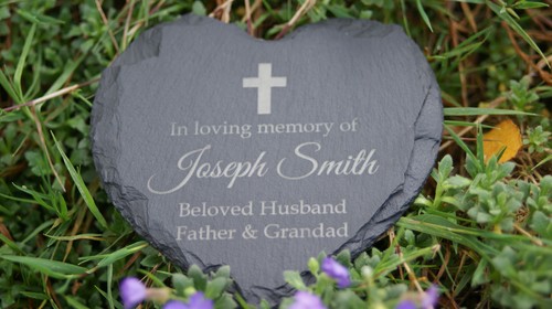 Personalised heart shape slate - heart,