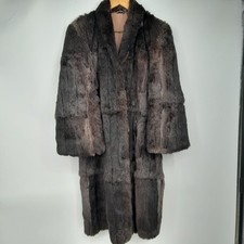 Vtg Long Brown Mink Fur Coat