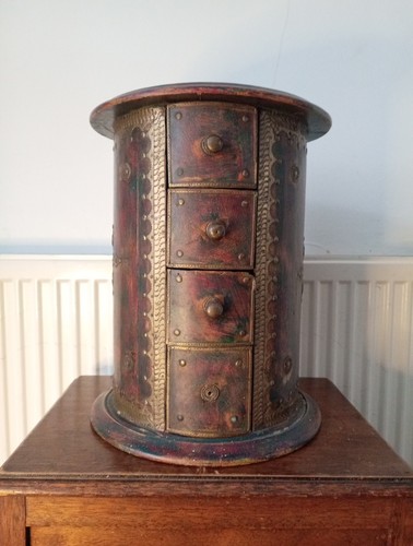 Drum table with drawers - with,