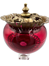 Vintage Saint Sacrament Religious Sanctuary Lamp Glass