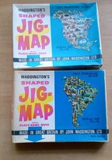 Vintage Waddington's Jig-Map Jigsaw Puzzles North & South America 