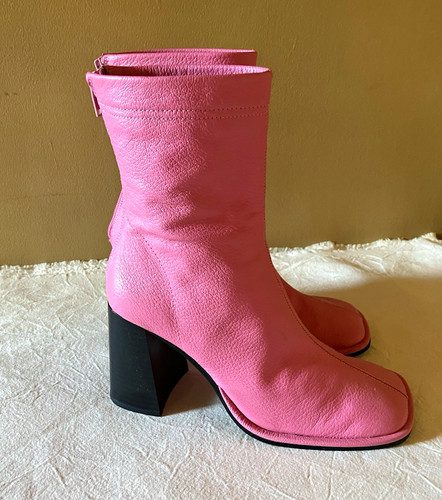 Mango pink leather ankle - leather, boots