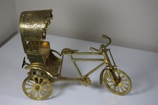 VTG Brass Rickshaw Figurine