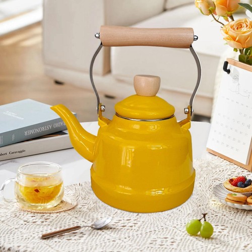 Enamel tea kettle vintage - kettle,