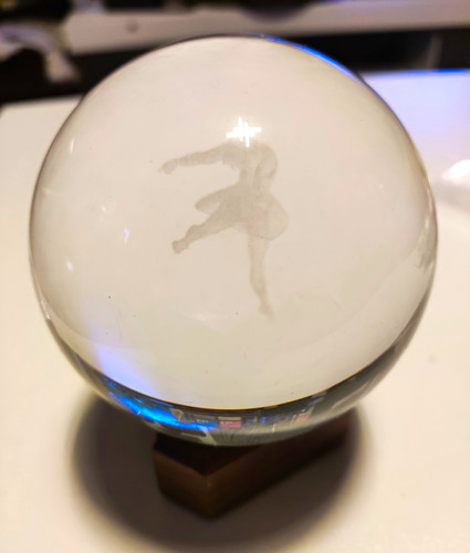 Clear glass paperweight - glass, with