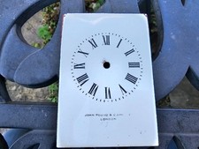 Antique French carriage clock  dial POUND LONDON porcelain enamel on copper