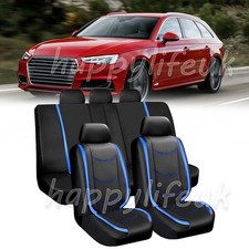 PU leather Car Seat Covers 9Pcs Full Set Front Rear Seat For Audi A3 A4 A6 Q3 Q5