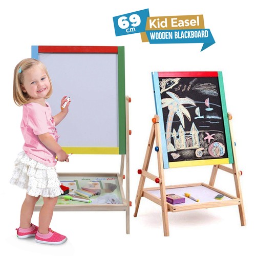 Kids wooden easel double sided - wooden,