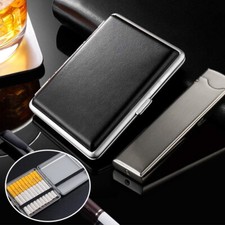 New Metal Cigarette Case Slim Box Holds 20 Cigarettes 84mm with Spring Women Men