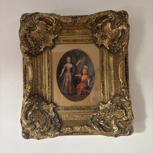 Vintage gold gilded picture - vintage, gold-gilded