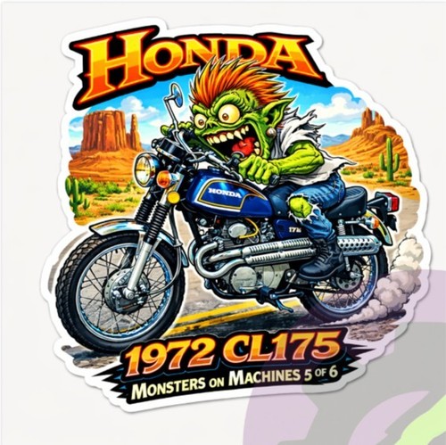 1972 honda cl175 9x9cm - honda,