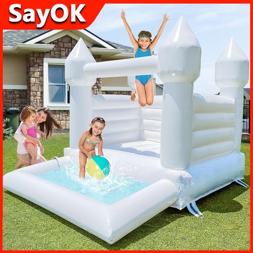 Inflatable white bounce house - inflatable,