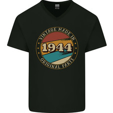 81st Birthday Vintage Made In 1944 Mens V-Neck Cotton T-Shirt