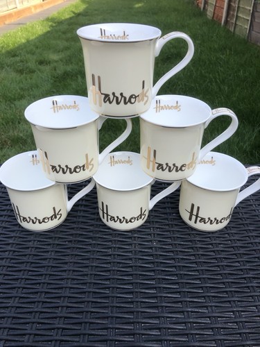 Harrods coffee mug - coffee, gold