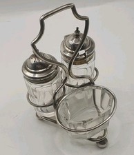 Antique Silver Plate EPNS Condiment Cruet Set