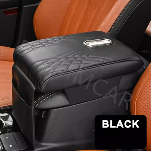 Leather car armrest pad cover - leather,