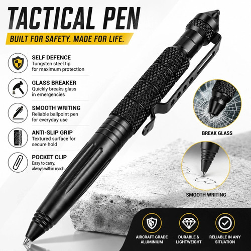 Tactical pen glass breaker - pen, edc