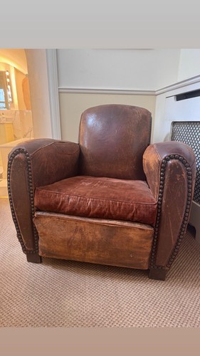 Vintage leather club chair - vintage,