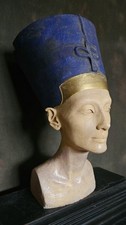 Vintage Papermache Nefertiti Egyption Head Bust Statue Mannequin Head 17 in