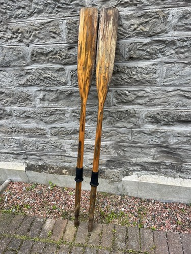 Vintage wooden oars - vintage,