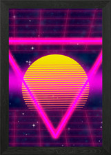 Art retro poster of 80s Framed