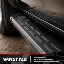 FITS FORD CUSTOM LWB 12>18 BLACK ALUMINIUM SIDE STEPS THORESBY RUNNING BOARDS