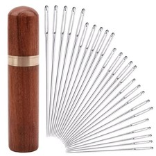 25PCS Large Eye Sewing Needles Stainless Steel Hand Stitching Leather Craft DIY