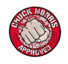 Chuck Norris Approved Ironing Patch Badge Blood Fist Martial Arts Texas Ranger