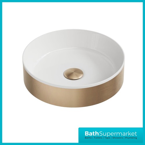 Brushed brass fluted round - brushed,