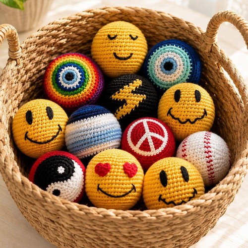 Handmade crochet hacky sack - crochet,