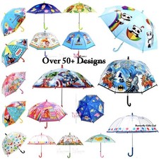 Kids Boys Girls Children's Clear Bubble Dome Umbrella School Dinosaur Brolley