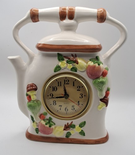 Vintage ceramic kettle clock - vintage,