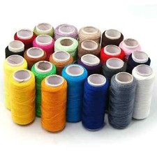 24 COLOUR SPOOLS FINEST QUALITY SEWING ALL PURPOSE 100% PURE COTTON THREAD REEL