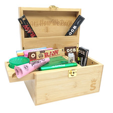 SMO T4X Deluxe Smokers Rolling Box Lockable Storage Station Removable Roll Tray