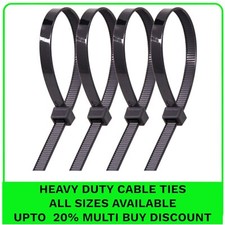 CABLE TIES EXTRA STONG HEAVY DUTY BLACK LONG SHORT THICK THIN ZIP TIES
