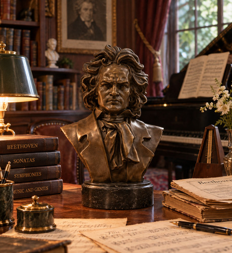 Bronze bust beethoven - of,