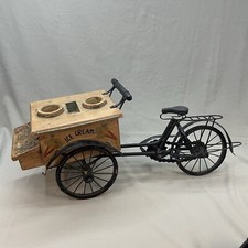 Vintage Ice Cream Cart Peddler Vender Bicycle Miniature Replica Display 22" Long