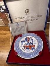 Wood & Sons 75th Anniversary Of Quaker Oats Ltd Collector Vintage Plate Boxed