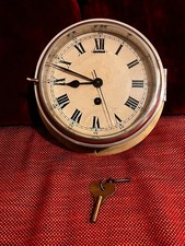 Antique brass ships clock with