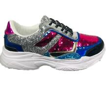 Womens Trainers Sneaker Ladies Lace Up Sequin Sparkley Fashion Casual Comfy Shoe