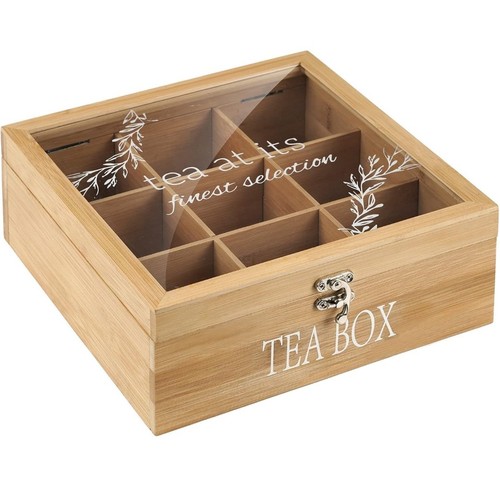 Bamboo tea box compartment - box,