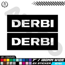 2x DERBI Vinyl Sticker Decal Car Window Bumper Race Livery Mod Sponsor Graphic