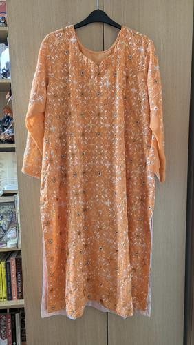 Orange chiffon shalwar - chiffon,
