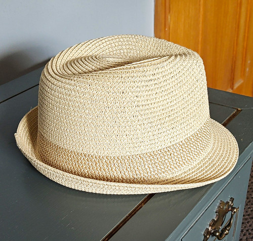 Men beige woven trilby - men's,