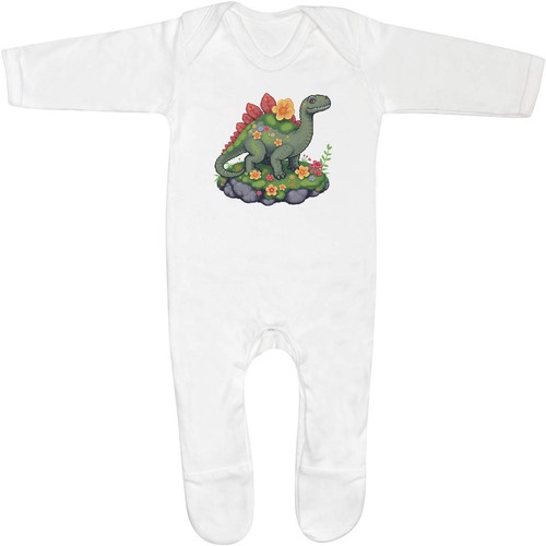 Mossy dinosaur baby romper - baby,