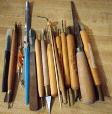 16 TOOL LOT Vtg MISC POTTERY SCULPTURE Clay Magic Kemper Lowe Cornell Wood Metal